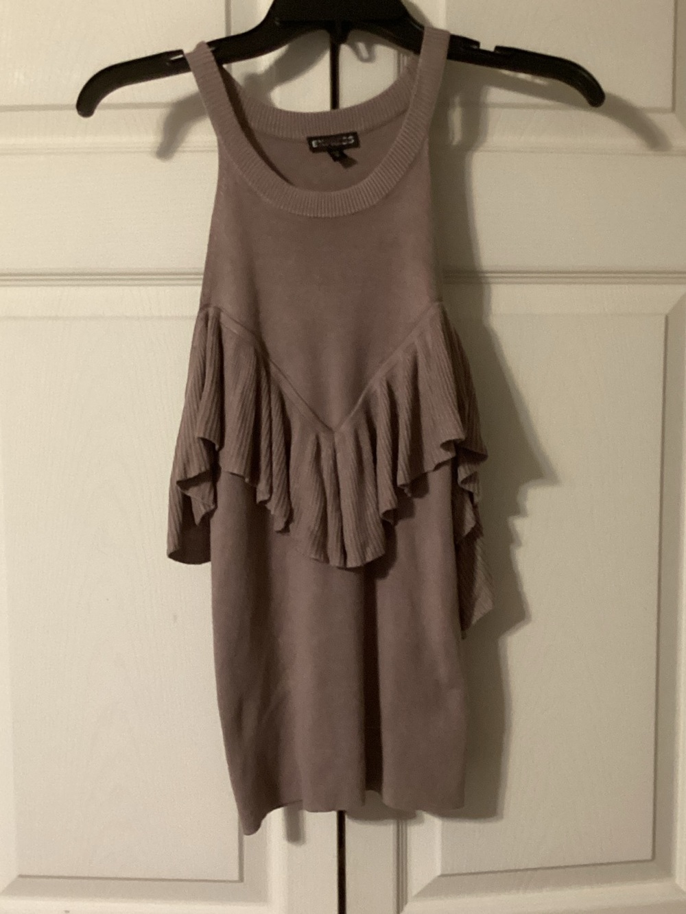 Express Ruffle Cold-Shoulder Top